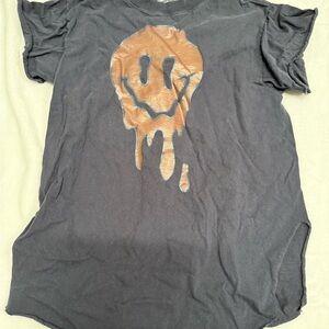 Women's Black Smiley Face Tee